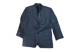 JOS A Bank Signature Collection 42R Blue Gray 100 Wool Sport Coat Blazer Plaid