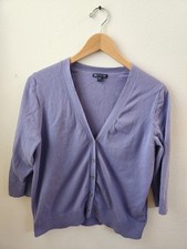 GAP Women's Cardigan Sweater 100 Cotton Lightweight Purple Large