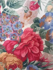 215 X 98cm Length Reclaimed Sanderson Rose And Peony Cotton Fabric