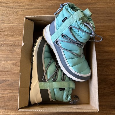 The North Face Women's ThermoBall Waterproof Winter Boots Wasabi Grey Size 9 NEW