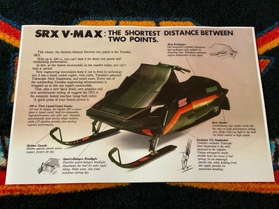      82 YAMAHA SRX 500 VMAX Snowmobile Poster vintage sled  