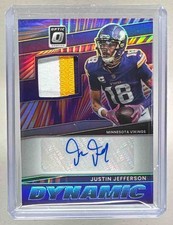 Justin Jefferson 2025 Panini Donruss Optic #DPA-JJ Dynamic Patch Auto 05/35