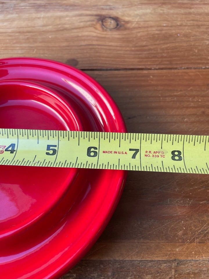 Vintage Bauer Pottery Ring Ware Bright Red Round Butter Dish w/ Lid Los ...