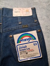 Vintage Wrangler Student Straight Leg Jeans 25x32 Deadstock NWT 70s Made in USA
