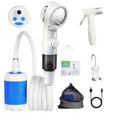 Portable Camping Shower Pump Rechargeable Outdoor Shower Head Sprayer Pet Bath