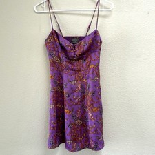 Urban Outfitters Purple Floral Bohemian Sexy Slip Dress, Size XS Lingerie Dress