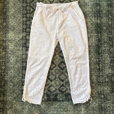 sundance women's White Eyelet Pants  Summer Size 12
