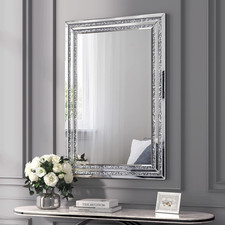 Crush Diamond 36" x 24" Rectangle Wall Mirror for Bathroom, Entryway, Bedroom