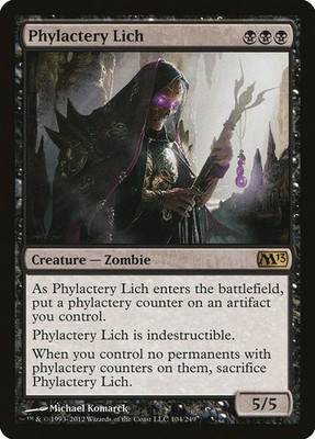 2012 Magic: The Gathering: Magic 2013 (M13) Phylactery Lich (#104, R, Near Mint)