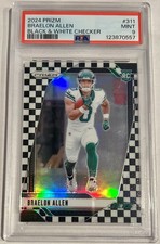 2024 Panini Prizm Rookies Braelon Allen #311 Black White Checker Prizm RC PSA 9