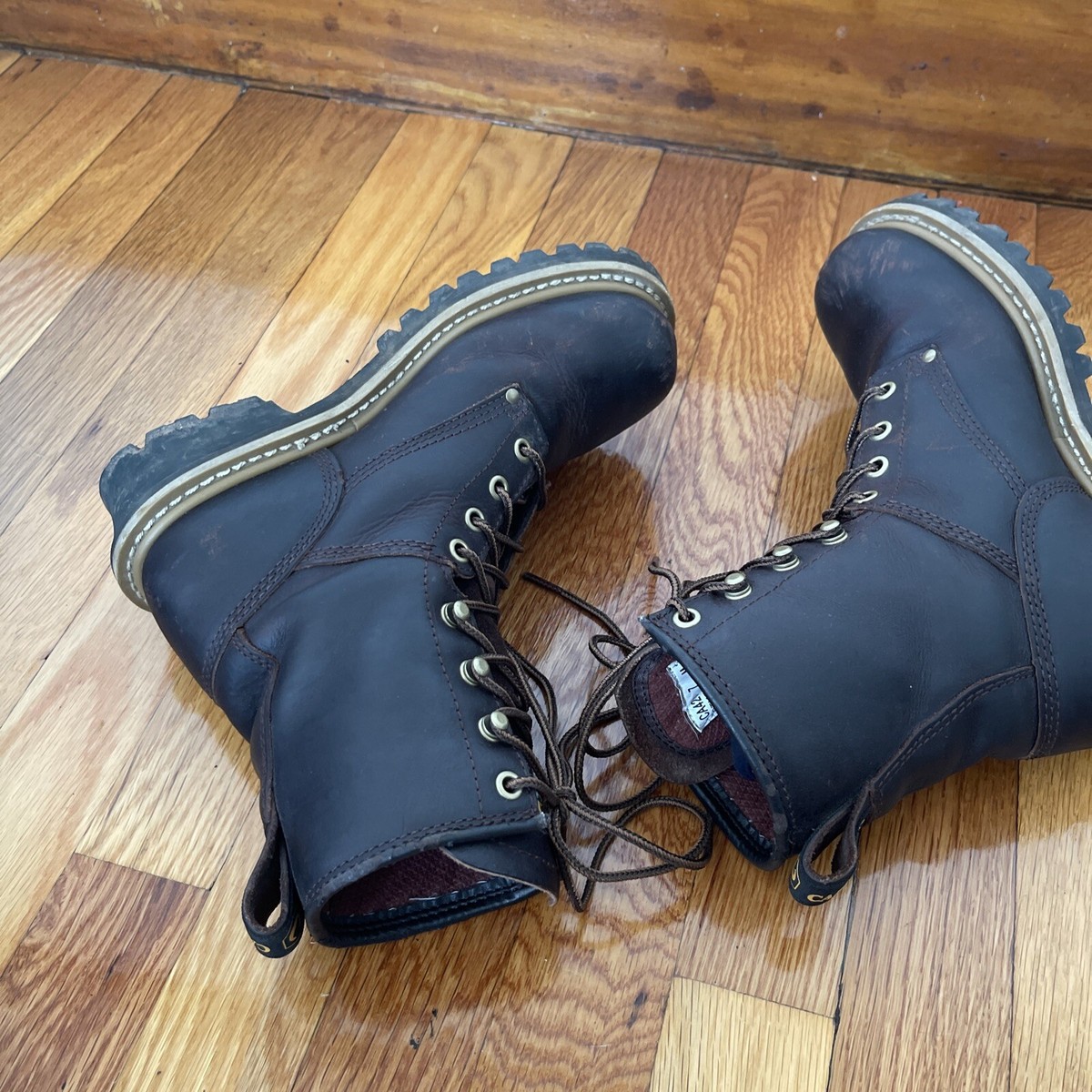 Carolina CA421 Womens 9.5 M Brown Leather Logger Work Boots Lace Up Lug Sole carolina-womens-elm-8-soft-toe  main image 2