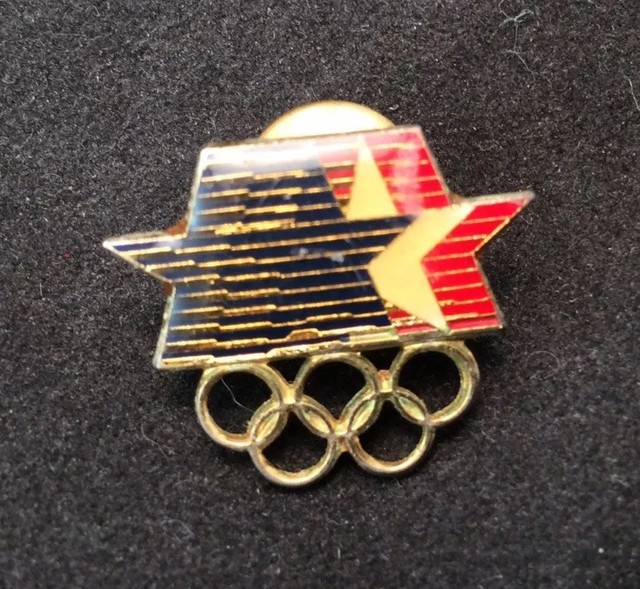 1984 Olympics USA Los Angeles Team Pin Badge Flag Stars eBay