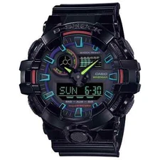 Casio G-Shock Analog Digital Black Resin Watch GA700RGB-1A 4549526346316