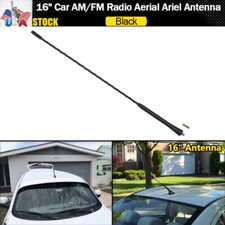 16inch Car Antenna Mast Rubber Radio Amfm Antena Kit Universal Screw Black Us