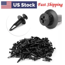 Car Body Push Pin Rivet Retainer Fastener Bumper Clips For Ford 100PCS