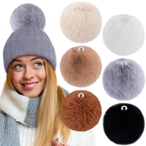 Pieces Inch Large Faux Rabbit Fur Pom Pom Balls with Elastic