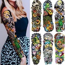 6 Sheets Temporary Full Arm Tattoo Stickers Fake Sleeve Tattoos Body Makeup
