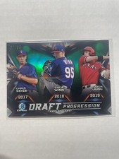 2019 Bowman Chrome Draft Progression Green #/99 Texas - Josh Jung, Winn & Seise
