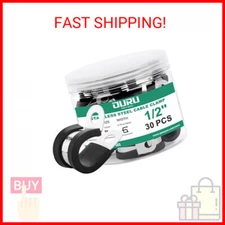 OURU 30pcs 1/2 Inch Stainless Steel Cable Clamps,Rubber Coated Cushioned Insulat