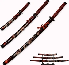 【FLAW】Japanese Samurai Sword 3PC, 1060 Carbon Steel Katana sharpen!Varia styles