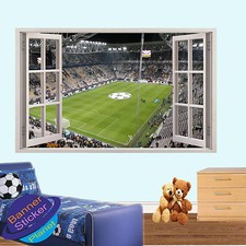 Adesivo Muro Juventus Stadio Calcio - Decorazione Parete 50x70 Cm Per Stanza E Ufficio