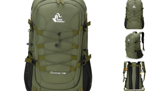 40L Waterproof Hiking Camping Backpack with Rain Cover, Outdoor Army Green