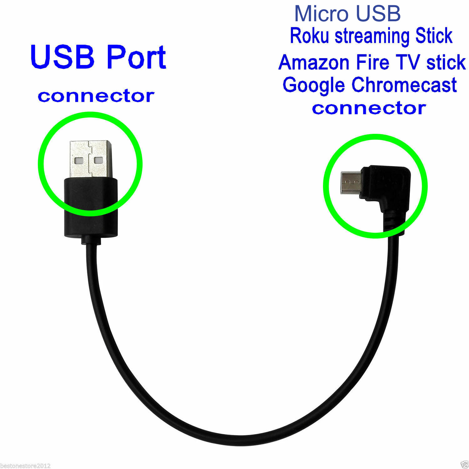 New Power Cord USB Cable for Roku Streaming Stick Amazon TV Stick US Seller eBay