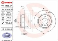 2X Brembo 08.5366.21 Bremsscheibe Hinten FüR BMW
