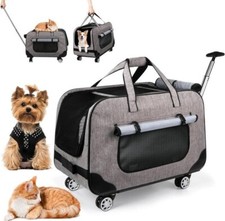 Pet Carrier with Detachable Wheels for Small  Medium Dogs  Cats