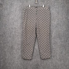 Talbots Pants Women 14 Black Hampshire Ankle Mid Rise Stretch Flat Front Trouser