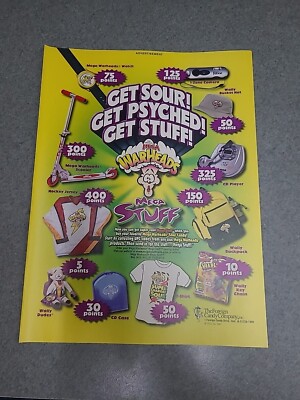 Mega Warheads Sour Candy Merchandise Print Ad 2001 8x11 Great To Frame 