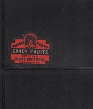 USA Advertising Stamps Product Labels - Papoose Brand Candy Fruits, Chicago
