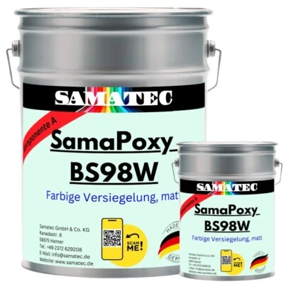 SAMATEC Beschichtung Boden Farbe Epoxidbeschichtung Bodenbelag Bodenfarbe 2K matt BS98W