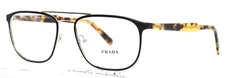 PRADA VPR54X 524-1O1 Black Silver Unisex Aviator Eyeglasses 54-18-145 B:40