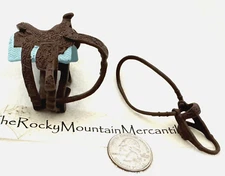 Schleich Western Rodeo Blue Saddle: Double Rigging/ Breast Collar/Fancy Bridle