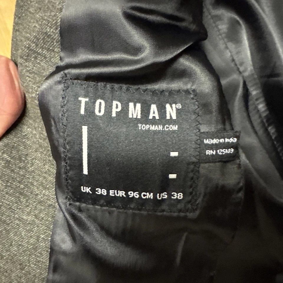 Topman Blazer Hombre 38R Verde Oliva Viscosa Nylon Jersey Abrigo Deportivo 2 Botones Foto 4 de 4