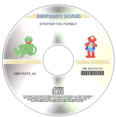 Die Muppets & Sesam Straßenmaschine Stickdesigns 48 Akten auf CD Brother Pes