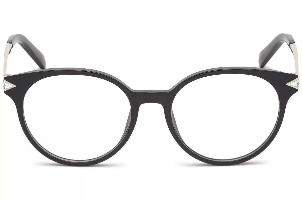Swarovski SK 5313 001 Black Round Plastic Optical Eyeglasses Frame 50 17 140 RX