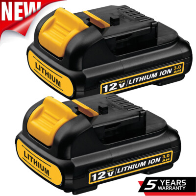 2 NEW Pack For DEWALT DCB120 12V 12 Volt MAX Lithium-Ion Battery DCB127-2 DCB122