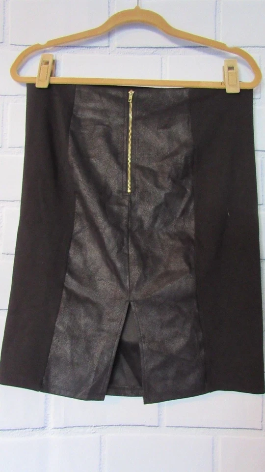 Новый с Ярлыками Xhilaration женщин карандаш юбка Sz L черный искусственной кожи панели задней молнии работы - Изображение 3 из 4