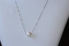 Natural Fresh Water Pearl in 14k Solid White Gold Necklace