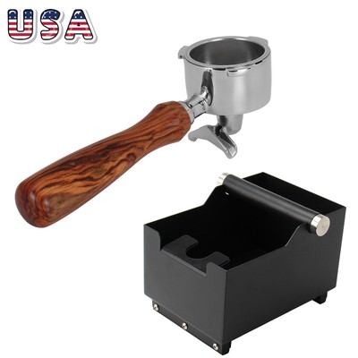 Coffee Knock Box 51mm Portafilter For Delonghi EC680 EC685, SMEG ECF01 2 Spouts