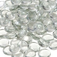 CLEAR Glass Pebbles Beads for Vase Filler Wedding Decor Garden Mosaic 17-20mm
