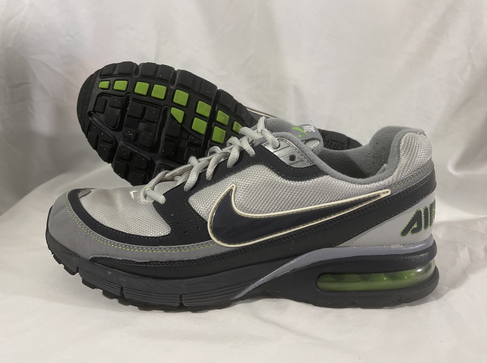 grey and lime green air max