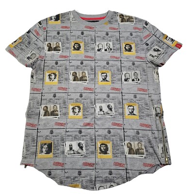 Tupac MLK Mugshots T Shirt Lincoln Mens Medium Well Established All Over Print