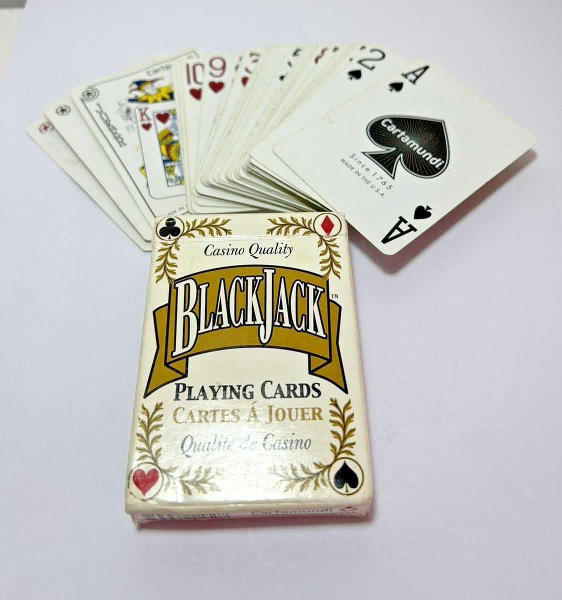 BlackJack Cartamundi Casino Quality Playing Cards USA USED