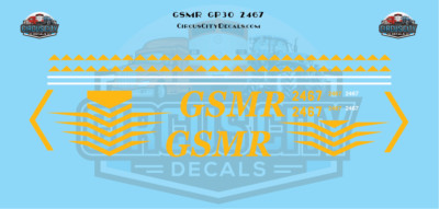 Great Smoky Mountain Railroad GP30 2467 HO Scale Decal Set