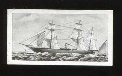 1935 Dominion Tobacco Old Ships 2nd series 16 Himalaya sailboat Cigarette  card