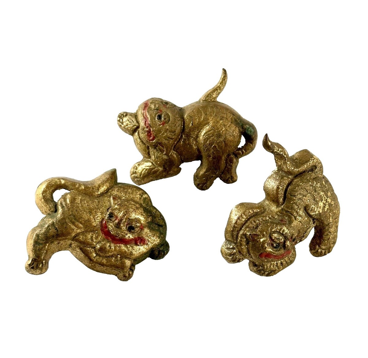 SALE⬇️時代物 目貫 龍虎 金銀 骨董 金工 刀装具 銅製 黄铜古董