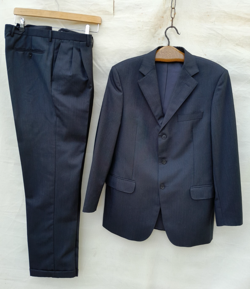 BURBERRY LONDON サイズ38 スーツ Burberry London Suit Mens Large Blue Wool Kilberton Pelfo EU52